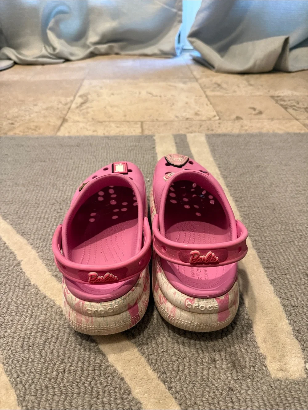 Barbie Bright Pink Kids Clog Sandals with Charm Accents